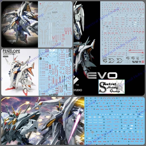 Decal nước dán mô hình HG RX104 RX105 FF PENELOPE Xi Gundam Water Sticker