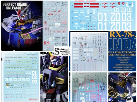 Decal nước dán mô hình PG RX-78-2 RX78 PGU 2.0 G3 gundam các loại Water sticker