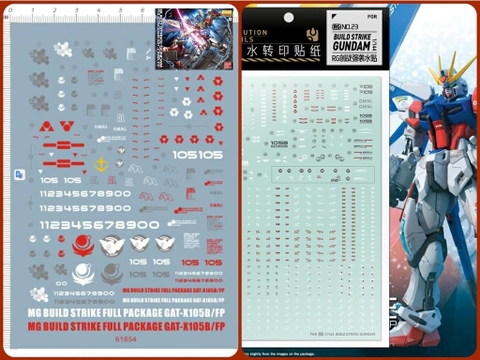 Decal nước dán mô hình Build Strike Gundam Full Package MG RG HG water sticker