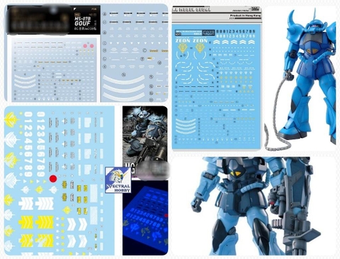 Decal nước dán mô hình MS-07B GOUF HG MG các loại WATER STICKER