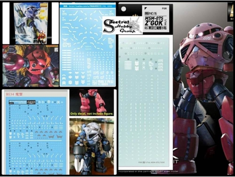 Decal nước dán mô hình Zgok Z'gok msm-07 MG RG các loại water sticker