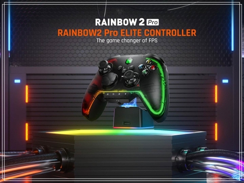 Tay cầm chơi game BIGBIG Won Rainbow 2 Pro không dây Wireless 2.4G Bluetooth cho PC iOS Android Switch RGB Light
