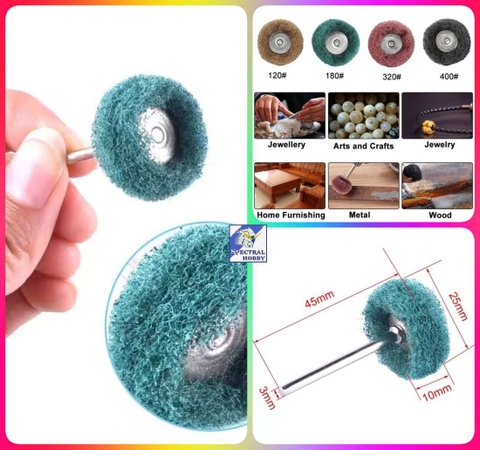 Mài dũa đánh bóng kim loại gỗ đá ngọc 25mm gắn máy mài mini Fiber nylon grinding Metal Polishing Abrasive Brush Jewelry