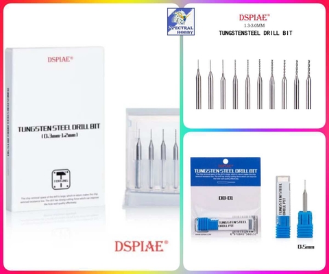 Dụng cụ Dspiae mũi khoan mini cho mô hinh 0.3 - 1.2 - 3.0mm Tungsten steel drill bit DB