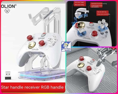 Tay cầm chơi game AOLION không dây ALNS2286 RGB Dual hall 2.4g Bluetooth Wireless PC Switch Android iOS Wukong