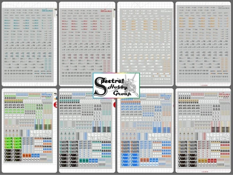 Decal nước dán mô hình Vol2 Vol4 số chữ huỳnh quang UV Warning Caution number Hobby Mio các loại