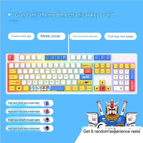 Bàn phím cơ Gundam có dây / không dây Bluetooth mechanical keyboard RGB light