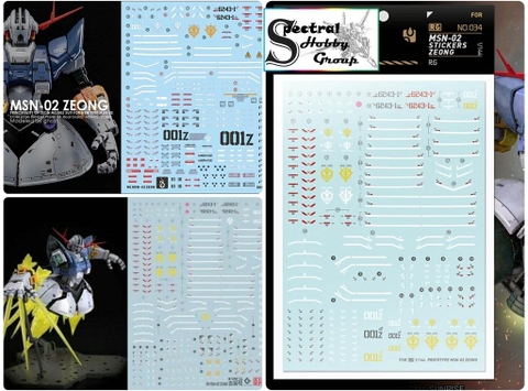 Decal nước dán mô hình Zeong MSN-02 RG HG các loại Water sticker