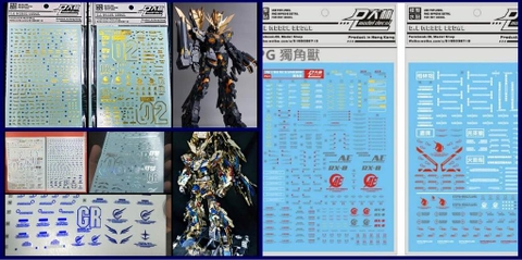 Decal nước mô hình PG các loại Unicorn Perfectibility Banshee Phenex UC Water sticker