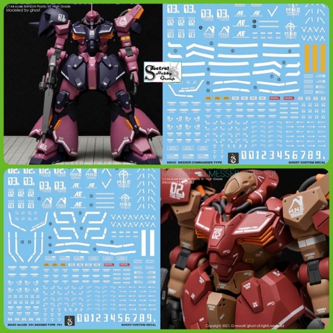 Decal nước dán mô hình HG Messer Type F01 02 HGUC Water sticker
