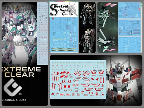 Decal nước dán mô hình UNICORN Gundam MG Mega size MGEX các loại Water sticker