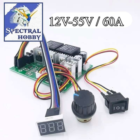 Bộ điều chỉnh tốc độ 12v-55v 60A chiết áp điều tốc Mạch dimmer PWM DC MOTOR 3000W