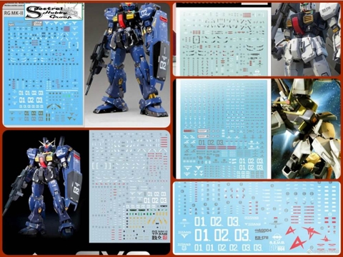 Decal nước dán mô hình Gundam MKII RX178 Mk-II MK2 8815 8817 PG MG RG HG Water sticker