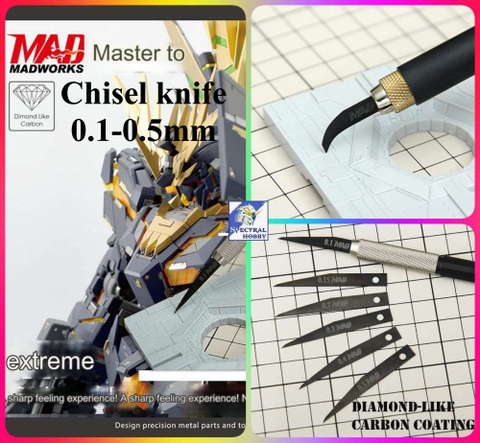 Dụng cụ MADWORKS Chisel kẻ tạo line detail dặm lại line cho mô hình Diamond-like Carbon Coating