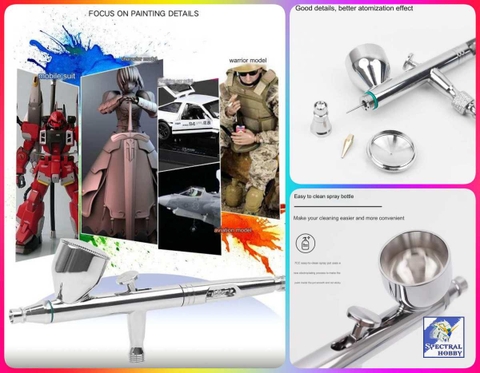 Bút sơn mô hình airbrush WB-188S double action 0.3/0.5/0.8mm caliber spray