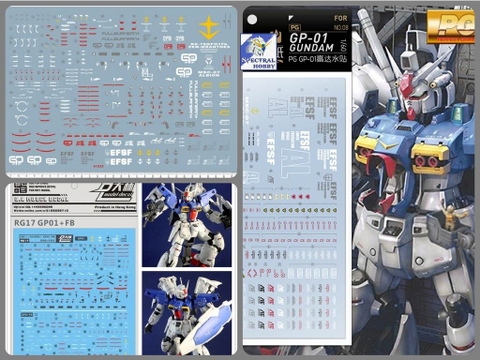 Decal nước dán mô hình gundam GP01 GP01FB GP02 GP03 RX78 PG MG RG Water sticker