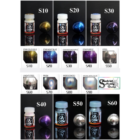 Sơn mô hình SUNIN Starry sky color full S10-S90 bẩy màu rainbow color chameleon