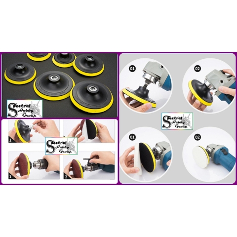 Dụng cụ Đế dán đĩa dính đánh bóng mài nhám (50mm - 100mm) Flocking sticky disc sandpaper