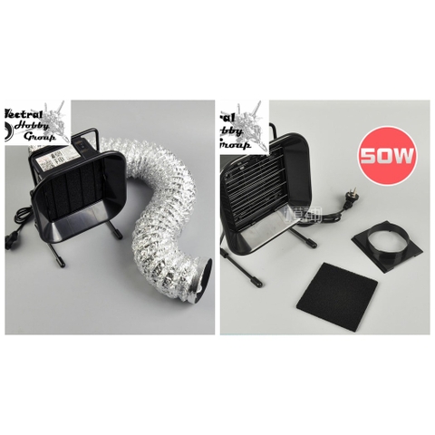 Hộp quạt hút mùi mica mini Spray Paint Box - Hộp hút sơn mini smoke extractor 40W 50W