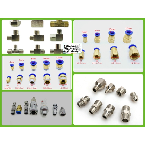 Dụng cụ các loại đầu kết nối chuyển thiết bị máy nén khí bút sơn airbrush compressor mô hình