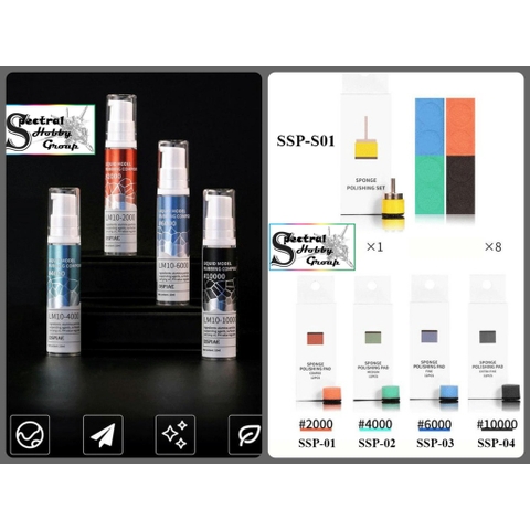 Dụng cụ nhám dính sữa chữa vết xước, đánh bóng mô hình Dspiae Compound super fine 2000-10000 polishing slurry