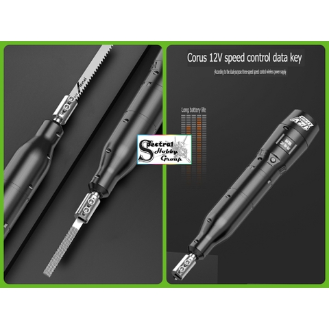 Dụng cụ Komax máy mài cưa dọc thẳng cầm tay 3 tốc 12v 60W Electric file steel grinding iron saw blade one hand