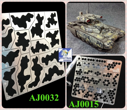 Dụng cụ mô hình Alexen metal masking plate Camo Camouflage AJ0015 AJ0032 template