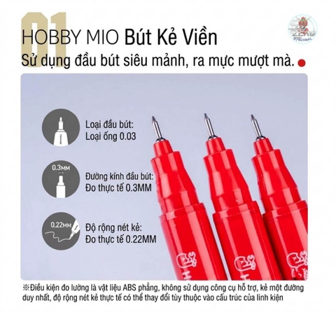 Bút kẻ lằn panel line Gundam Marker 0.3mm Hobby Mio L01 - L03