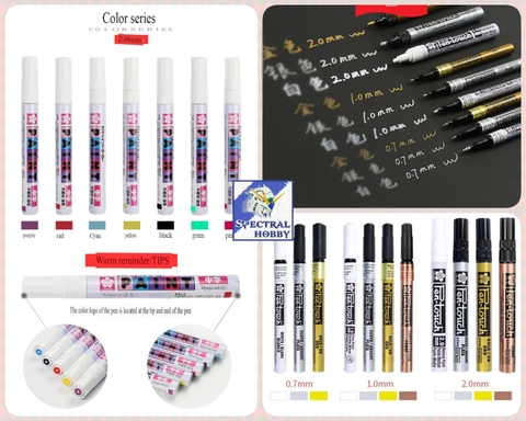 Bút sơn Pen Touch Sakura các màu Plate gold silver pentouch gundam marker color