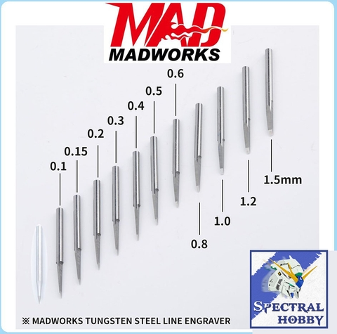 Dụng cụ MADWORK CHISEL tạo lằn kẻ line cho mô hình thép vonfram Line Engraver Tungsten Steel MAD