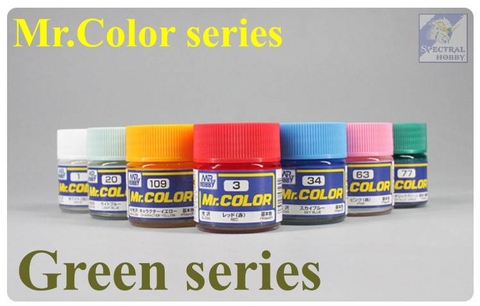 Sơn mô hình Mr.hobby color Green series (các tông màu xanh lá) paint lacquer C-series