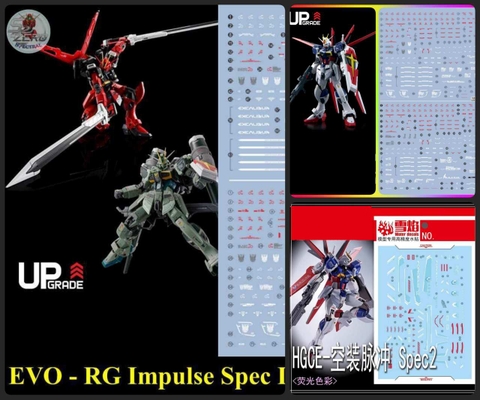 Decal nước RG HG IMPULSE spec II Gundam (sword blast cannon ...) các loại Water sticker