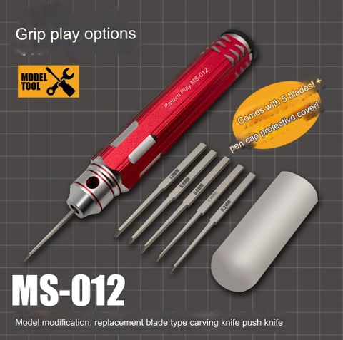 Dụng cụ mô hình hobby tool MS012 bộ chisel detail engraved line đầy đủ mũi và cán