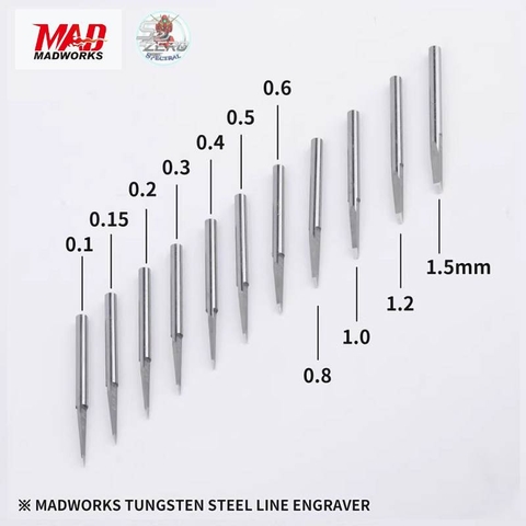 Dụng cụ MADWORK TS CHISEL tạo lằn kẻ line cho mô hình, thép Vonfram Tungsten Steel Line Engraver MAD