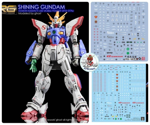 Decal nước dán mô hình Shining gundam mg rg water sticker