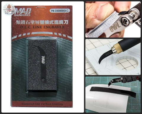 Dụng cụ Chisel kẻ tạo dặm lại line detail - Line Engraver blade Madworks Diamond-like Carbon Coating