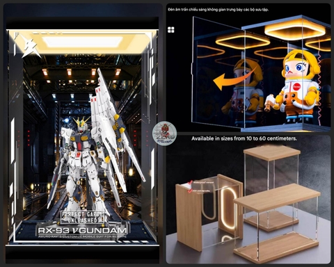 Hộp MICA Guweiti trưng bày mô hình với led trần có cửa mở - display box with light openable door