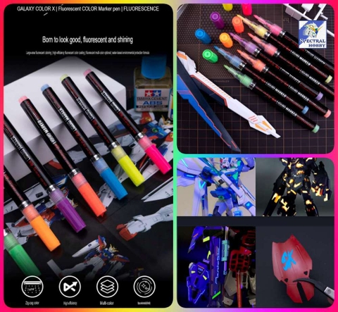 Bút sơn huỳnh quang UV Galaxy Fluorescent Color Markers Gundam Model Hobby Painting T07C11~17
