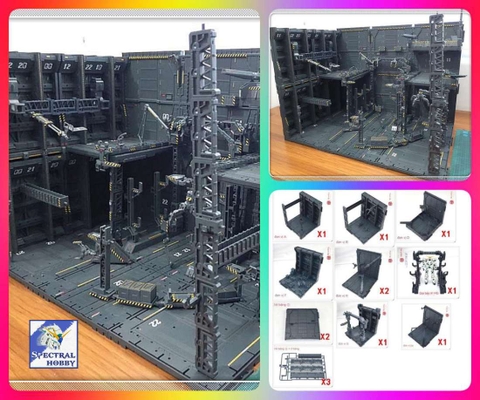 Mô hình sa bàn Domain Base CG Set 10 bộ gundam Hangar