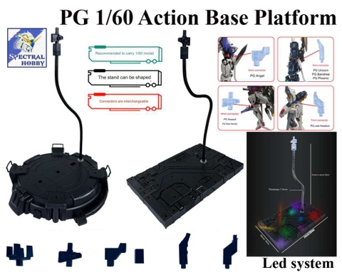 Đế giá đỡ Action base PG cho mô hình gundam 1/60 stand platform led light system VT model