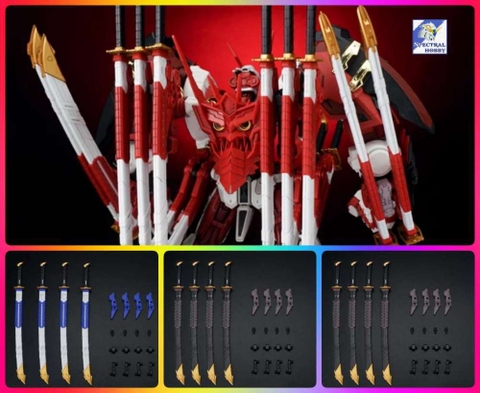 Phụ kiện lắp ráp EW mg hirm 1/100 4 kiếm sword astray katana set (red/blue/noir)
