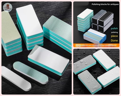 Bộ 5 Nhám xốp khối đánh bóng bọt biển EVA siêu mịn 1000-10000 Sandblock Polishing sponge 2 4 mặt