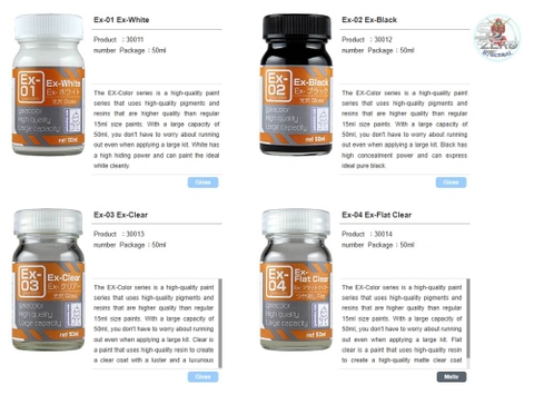 Sơn mô hình Gaia EX color series lacquer paint (white black clear gold silver...)