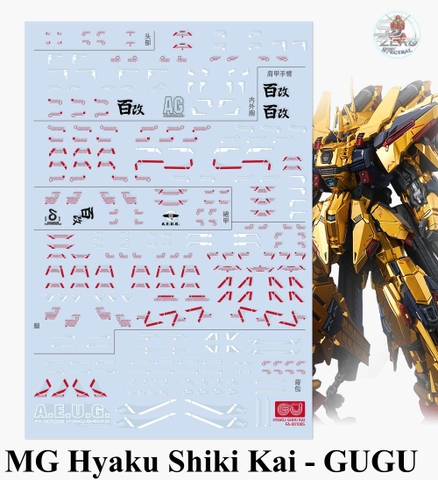 Decal nước Hyaku Shiki Kai MG HG các loại Water Sticker