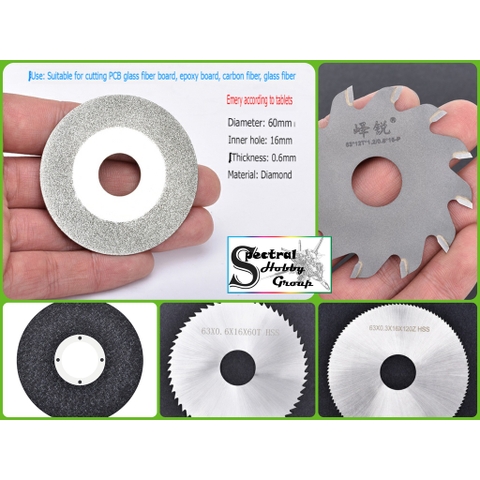 Dụng cụ Lưỡi cưa đường kính 63mm trong 16mm cắt gỗ nhựa mica kim loại mỏng HSS steel cutting blade