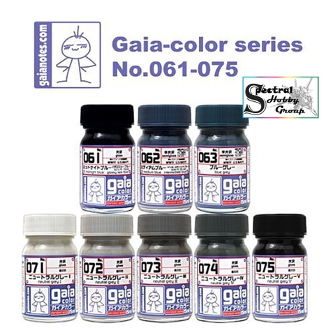 Sơn mô hình GAIA Color 061 - 075 trắng xám series White Blue Gray Sunin paint