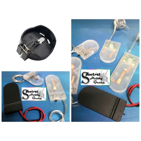 Đế khay để pin CR2032 có công tắc cell battery box 3v 6v holder with switch LED lamp