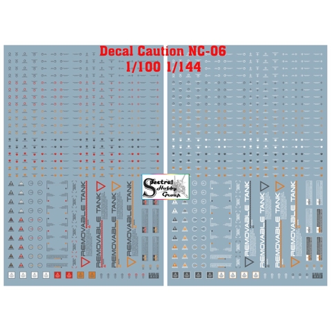 Decal nước dán mô hình EVO NC06 General Warning Caution MG HG RG series UV Water sticker