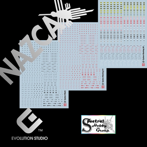 Decal nước dán mô hình SYSTEM MARKING NACZA Warning Caution MG HG RG series UV EVO Water sticker