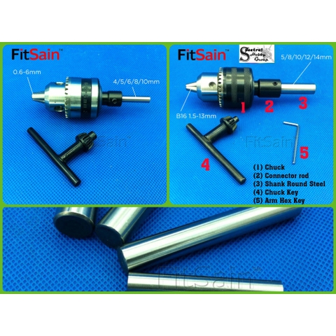 Bộ chuyển đổi đầu cặp kẹp mũi khoan 1.5-13mm kèm thanh nối B16 B10 drill chuck